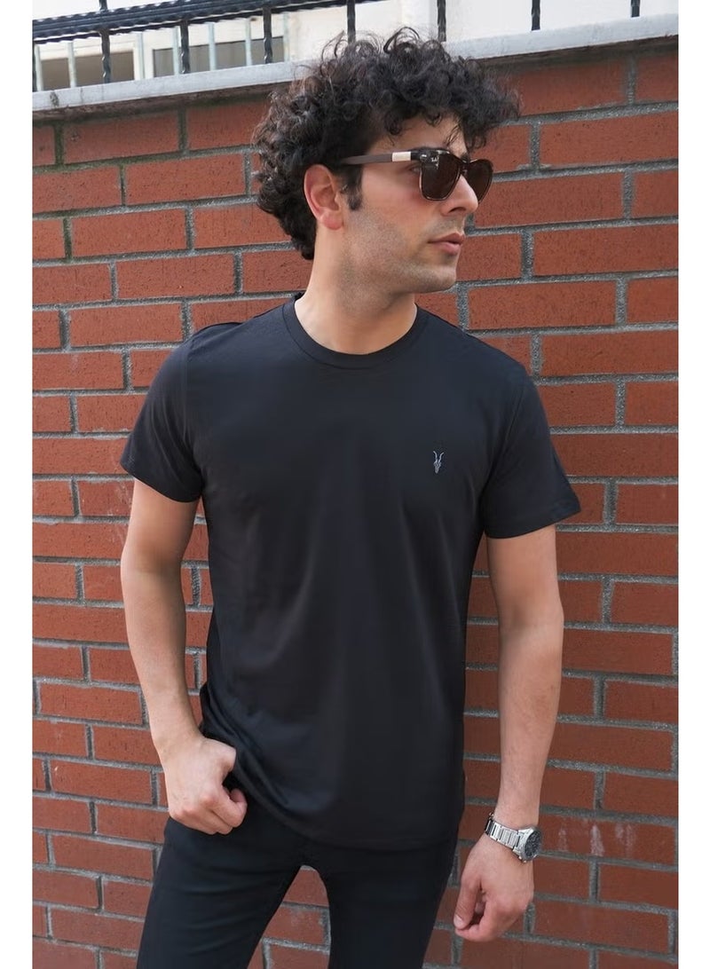 Four Man Crew Neck Standard Fit Basic Cotton Men's T-Shirt 3-Pack - Image 1